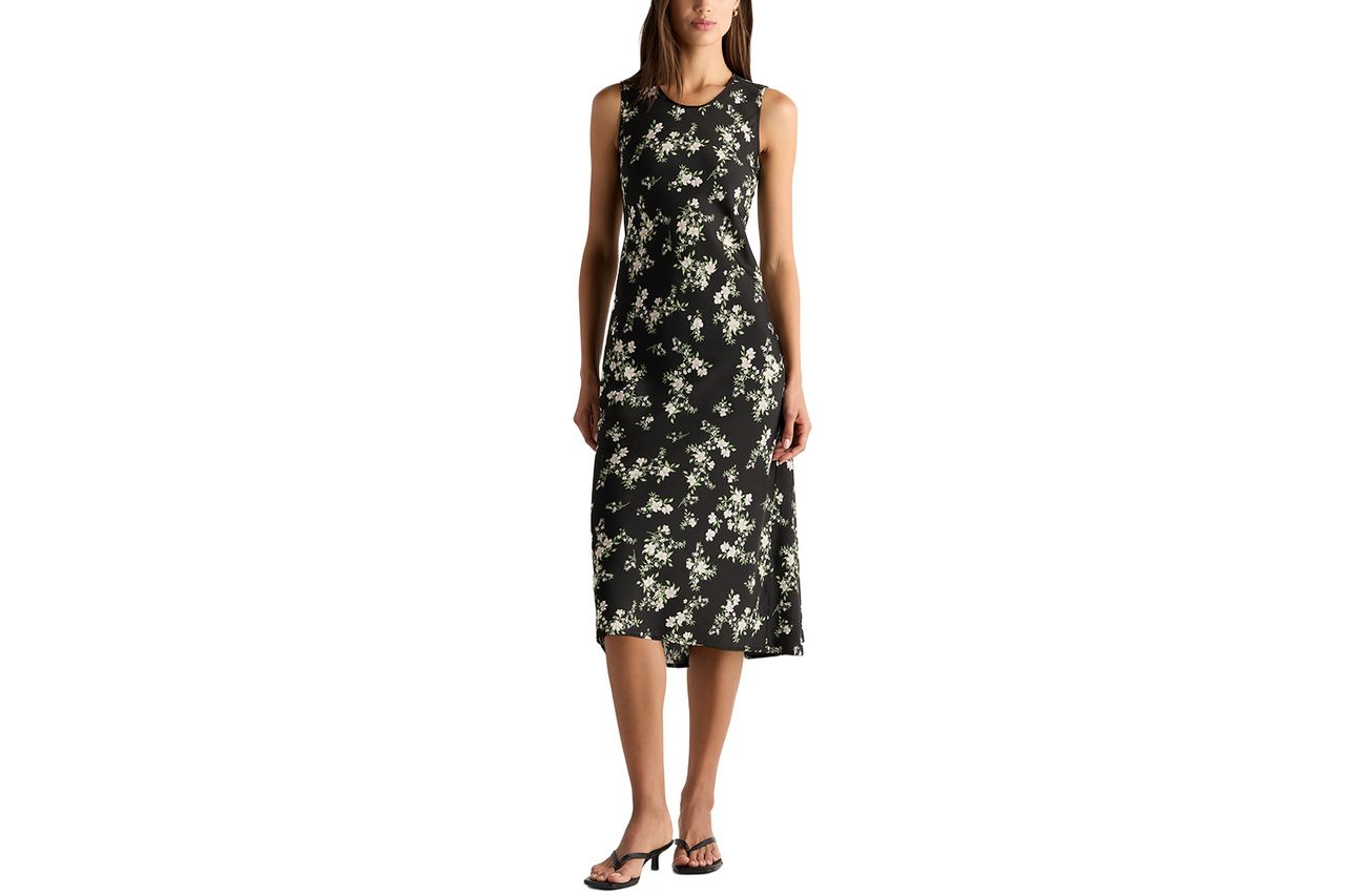 Quince Washable Stretch Silk Tank Midi Dress