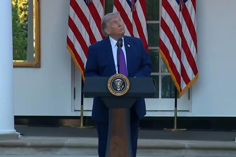 Trump interrupts speech over object in sky