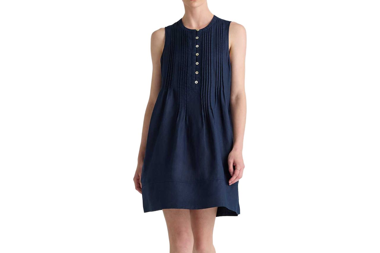 Quince European Linen Sleeveless Swing Dress