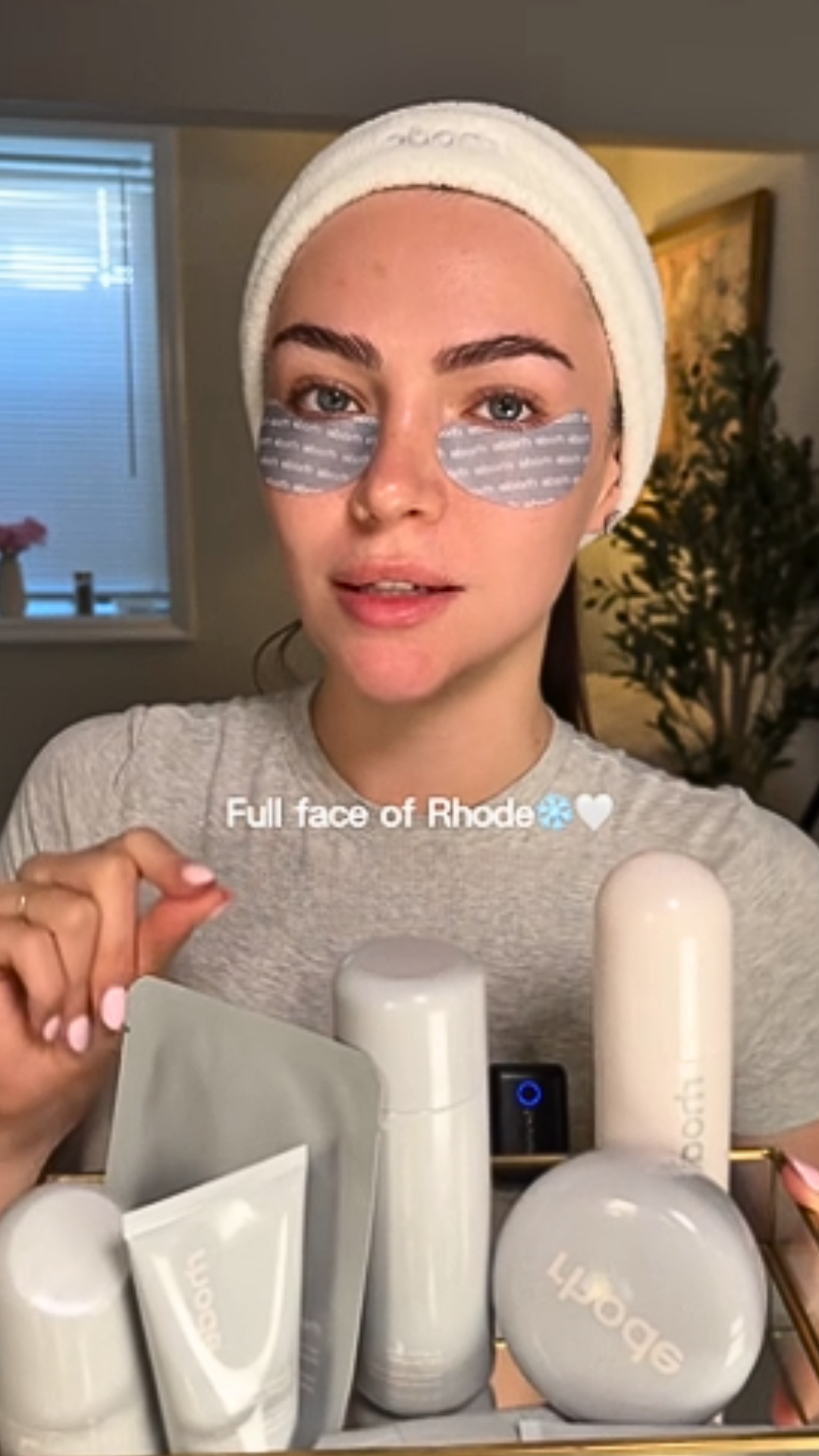 Full face of Rhode skin routine