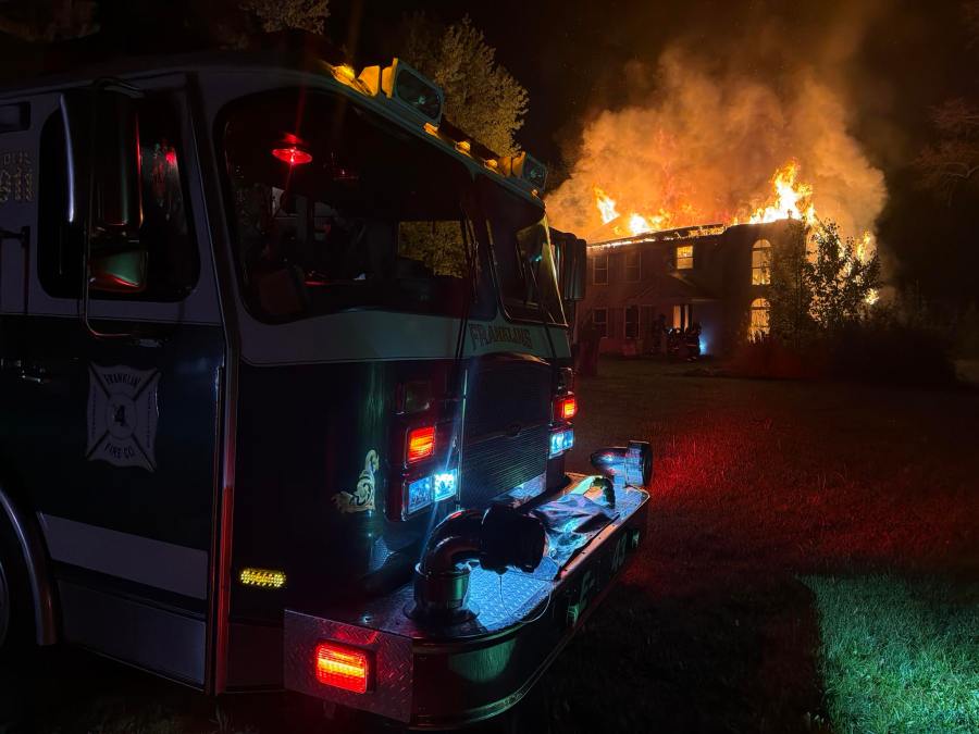 Fire rips through Franklin County home