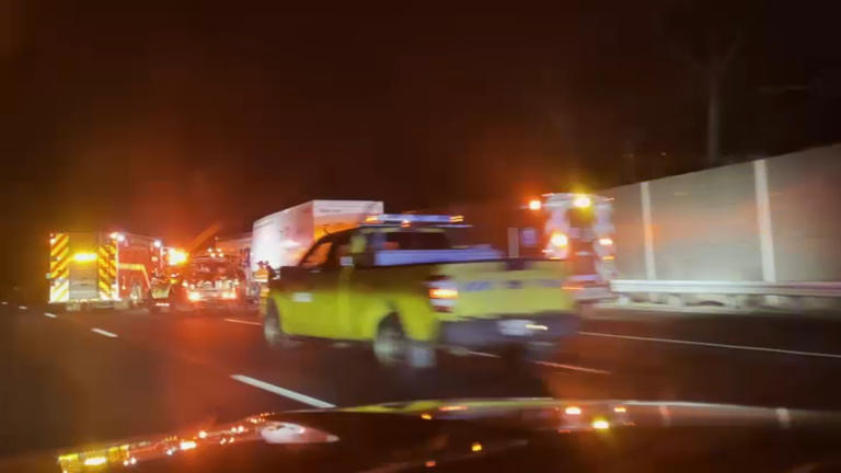 Delays on I-95 after truck crash causes fuel spill in Westwood
