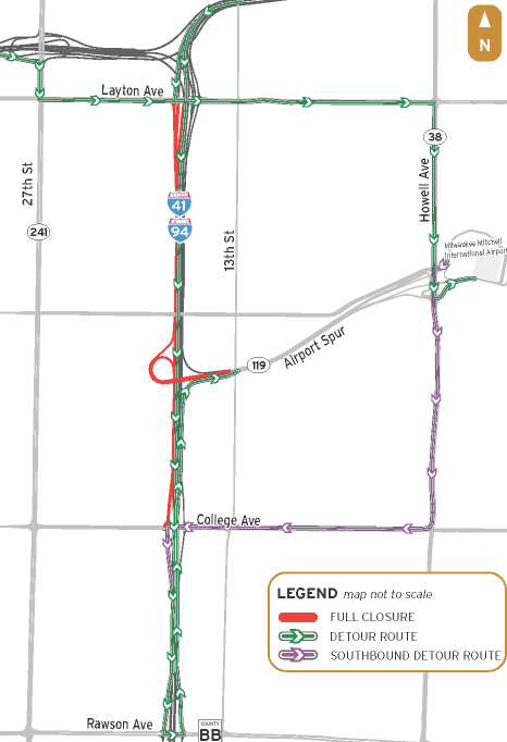 Mitchell Interchange ramps closed for the weekend. See where and detours