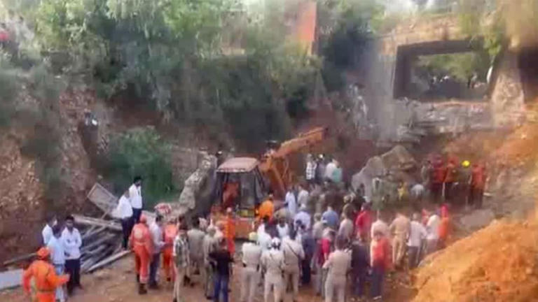 Four still trapped after under-construction bridge collapses in Jammu