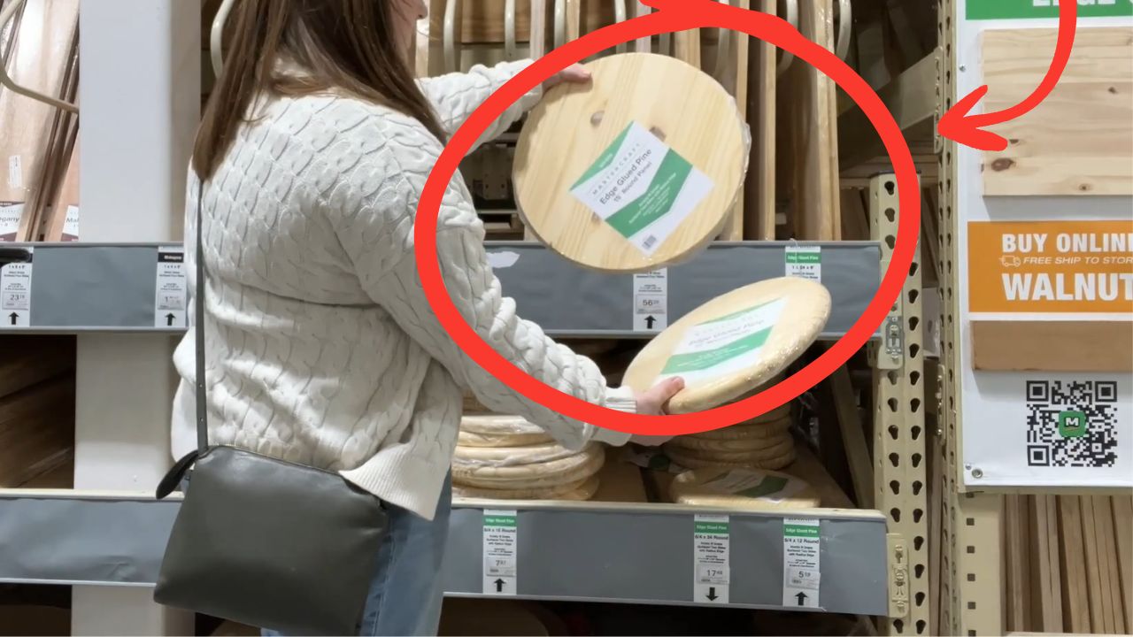 Buy a wood round at Home Depot for this genius backyard idea!
