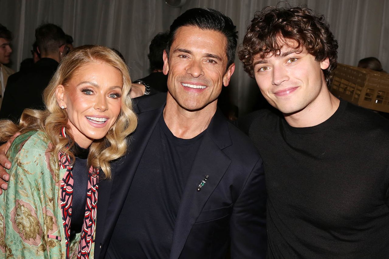 Kelly Ripa, Mark Consuelos and Joaquin Consuelos at the Broadway opening night of 'Fallen Angels' on April 29, 2026 Credit: Bruce Glikas/WireImage