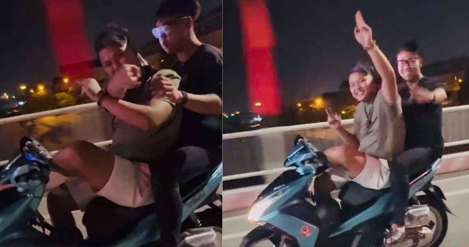 Triệu tập nhóm thanh niên dùng chân lái xe để quay clip đăng TikTok