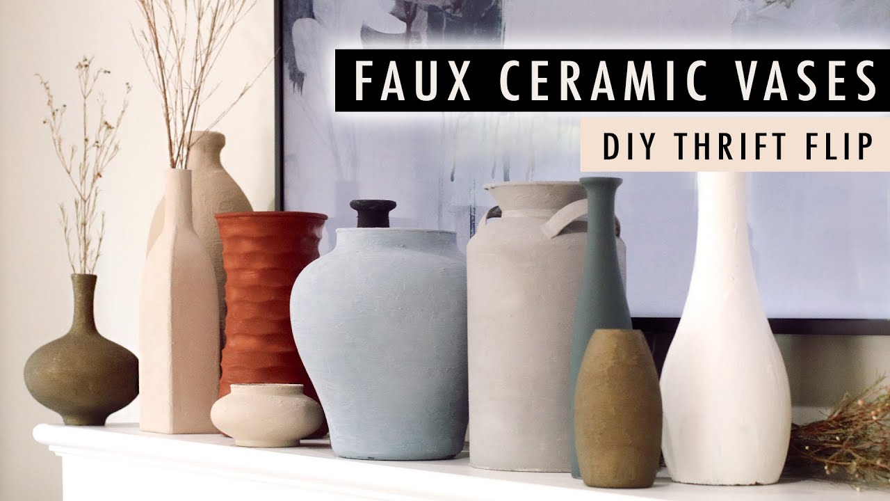 Create high-end faux ceramic vases using this simple paint hack