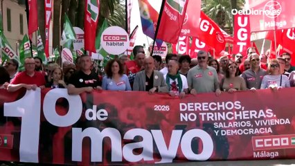 Miles de personas salen a la calle en un 1 de mayo en Málaga