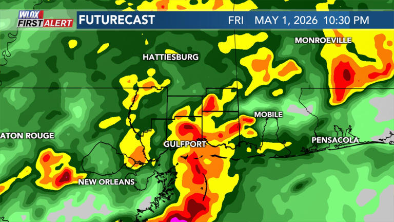 Heavy rain and storms tonight, a few may be strong to severe