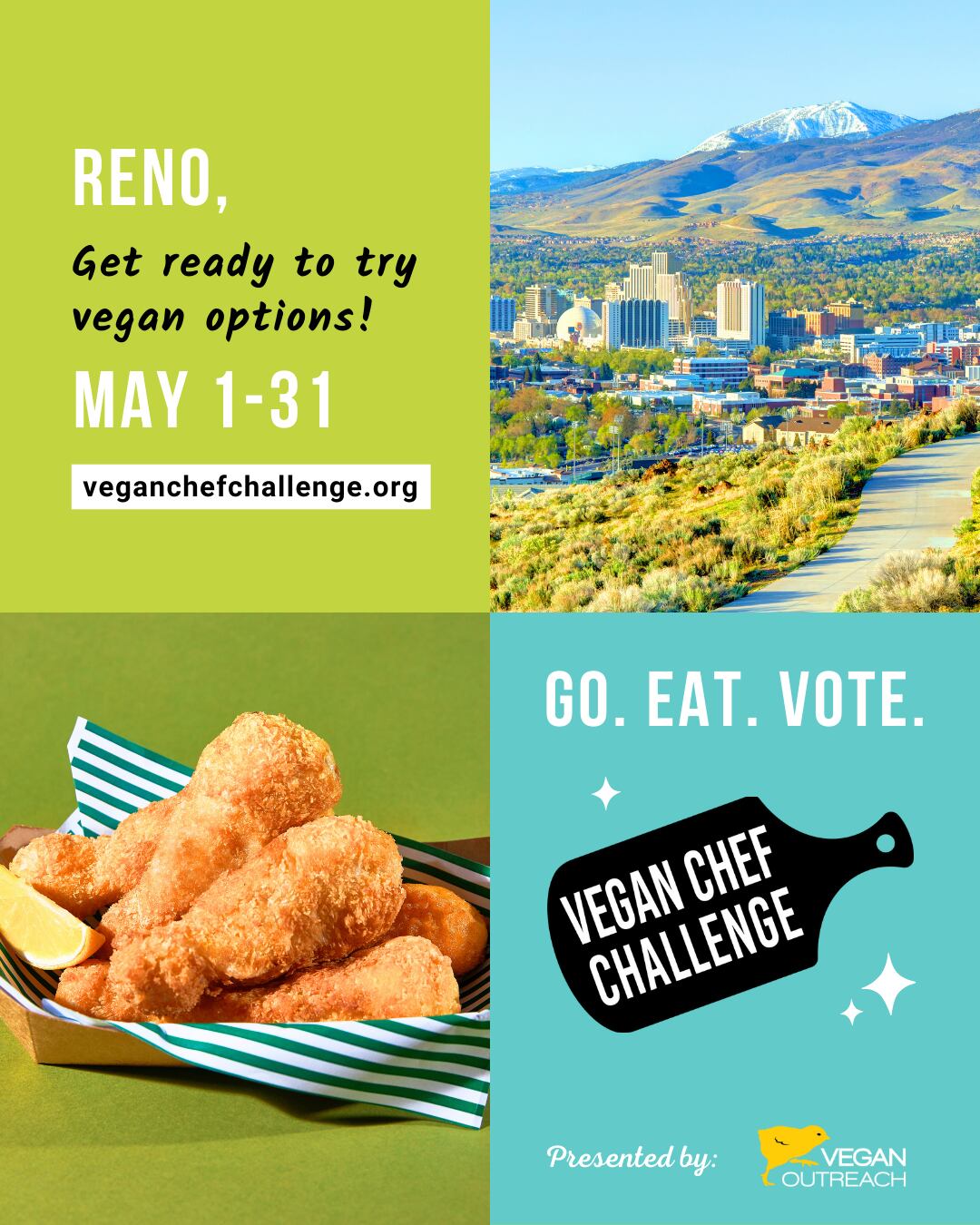 The 4th annual Reno vegan chef challenge is happening all month long in May