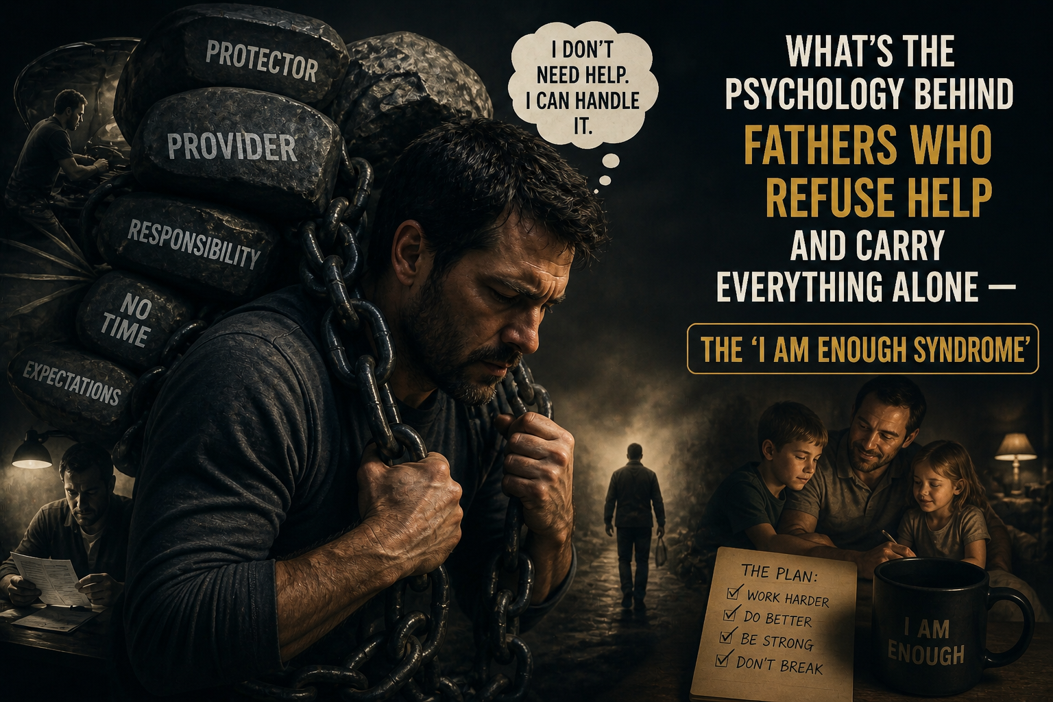 What’s the psychology behind fathers who refuse help and carry ...