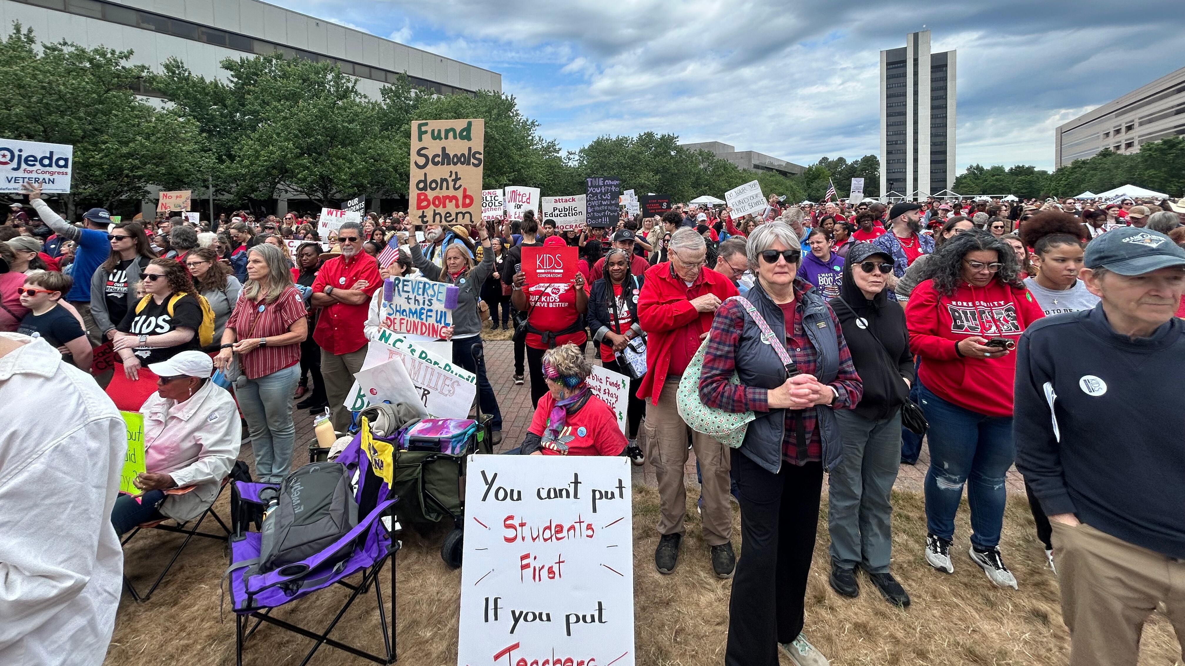 Teachers, staff, children gather in Raleigh for Kids Over Corporations ...