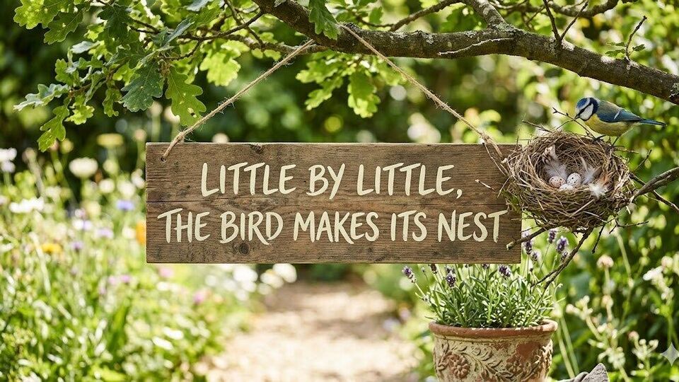 French proverb of the day on consistency: 'Little by little, the bird ...