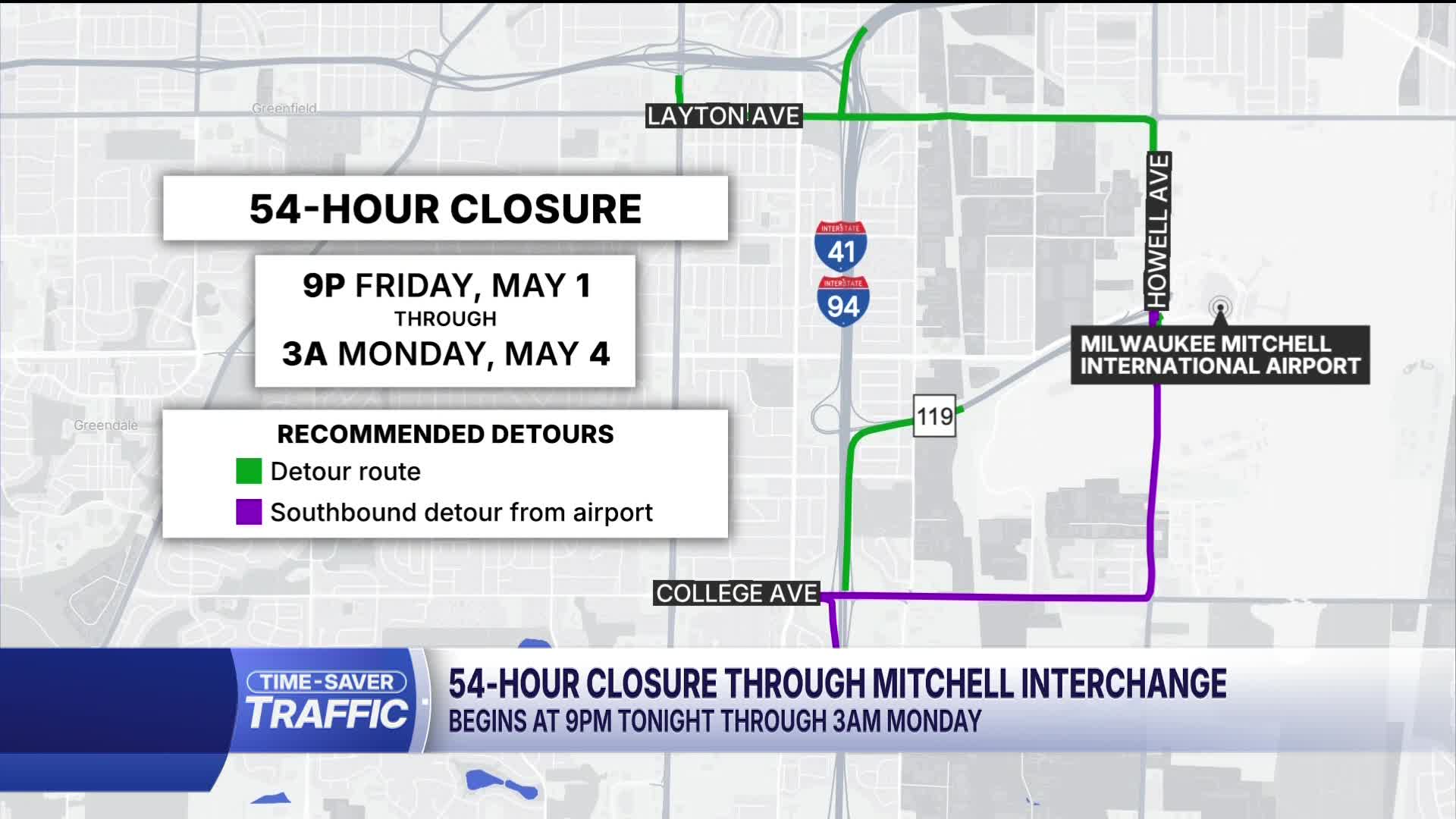 Time-saver traffic: 54-hour closure through Mitchell Interchange