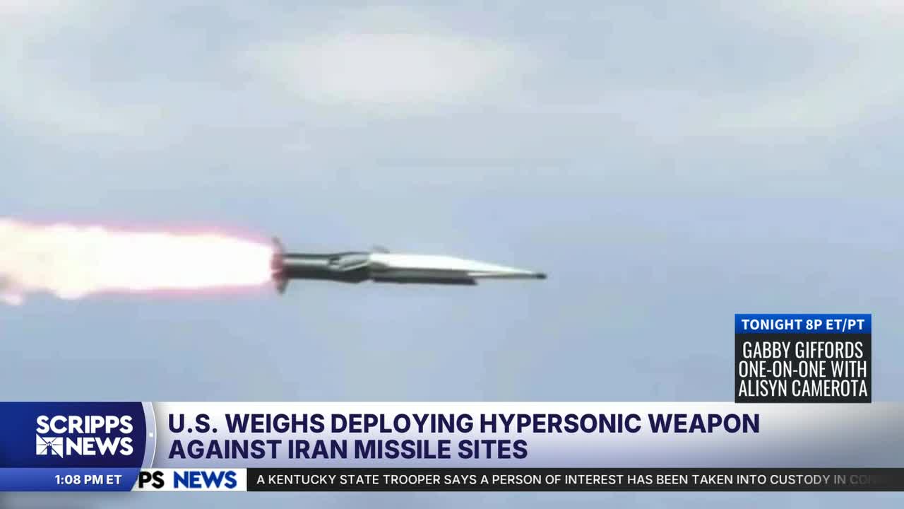 US weighs deploying new hypersonic weapon against Iran