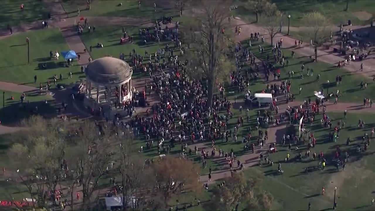 May Day rally draws hundreds to Boston Common