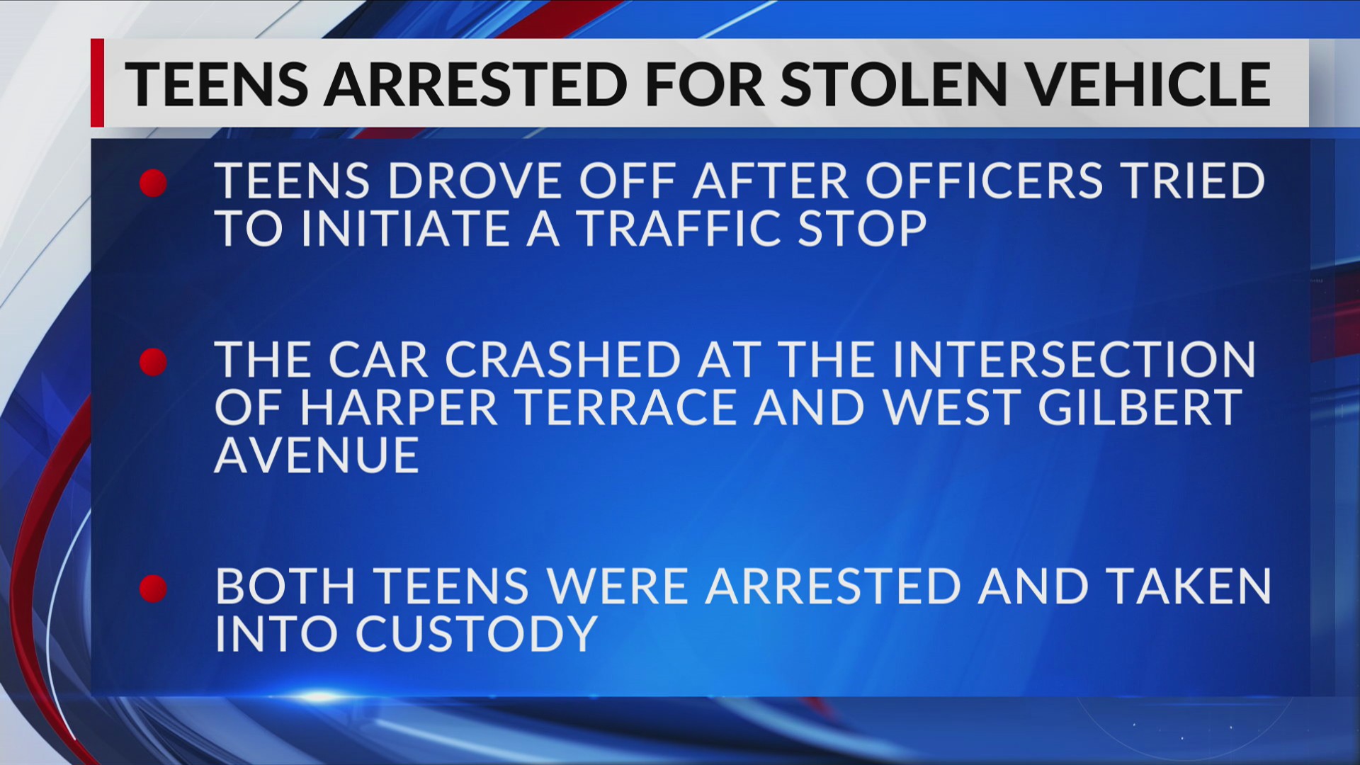 Teens arrested after stolen car crash in Peoria
