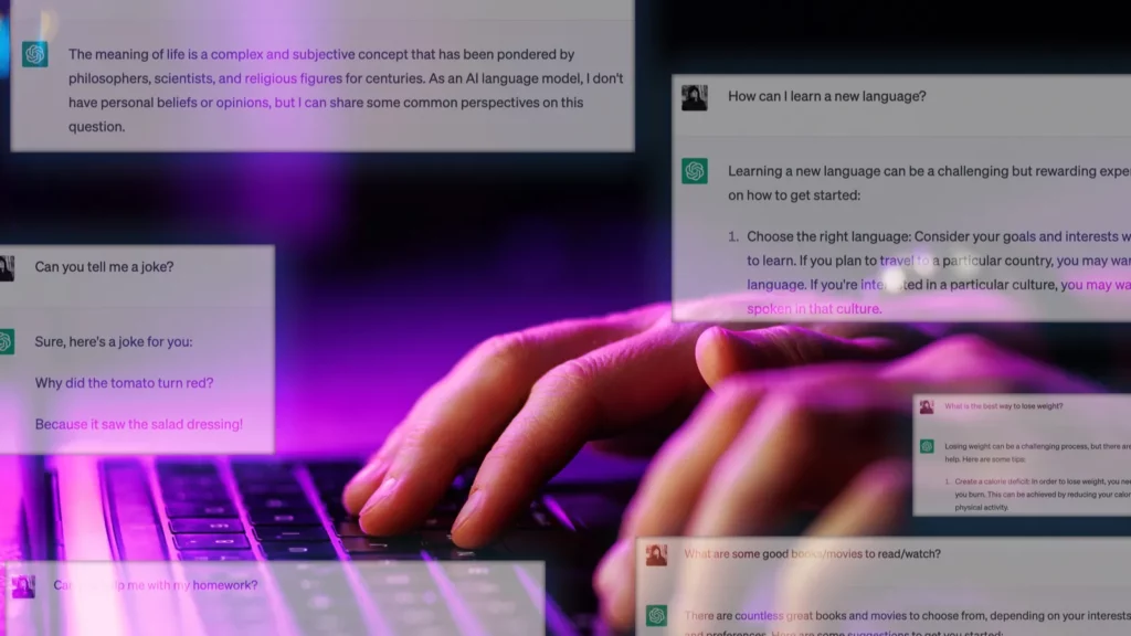 ChatGPT chat window concept.