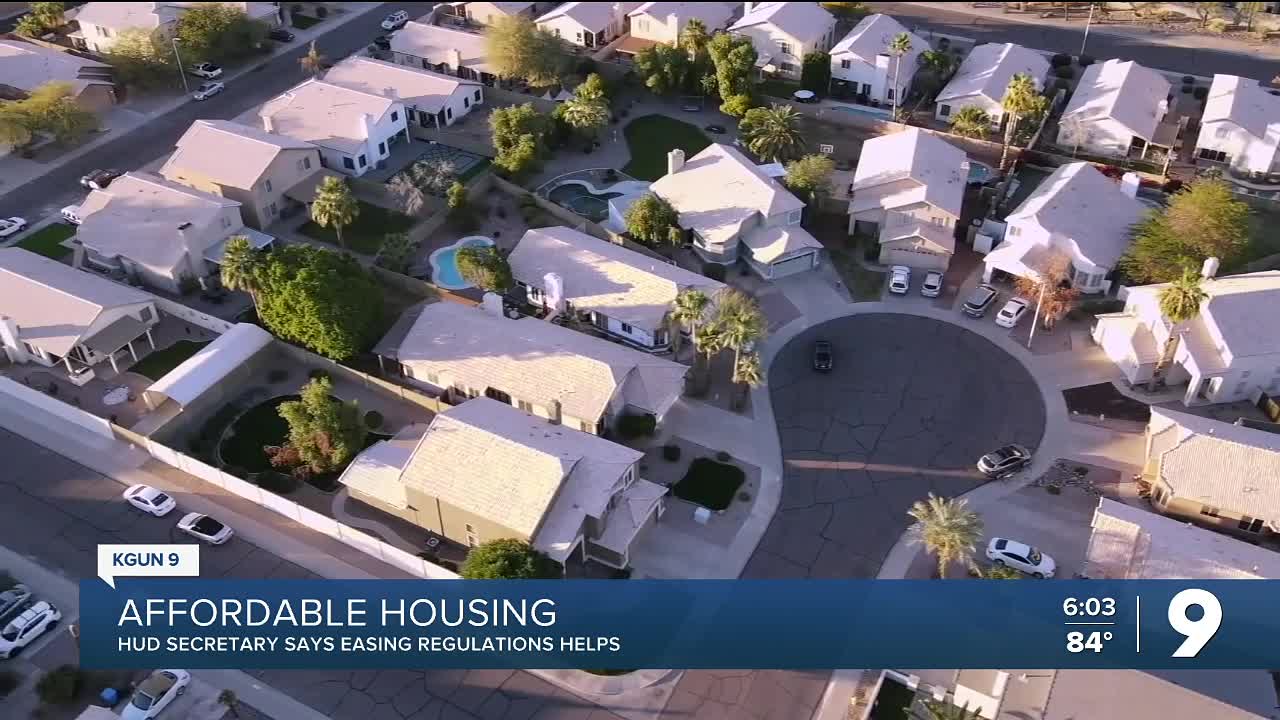 HUD secretary visits Tucson, says cutting regs should lower home costs