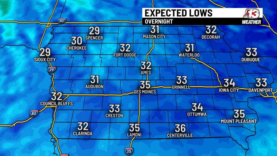 Iowa weather: Frost overnight, warmer weekend, showers later