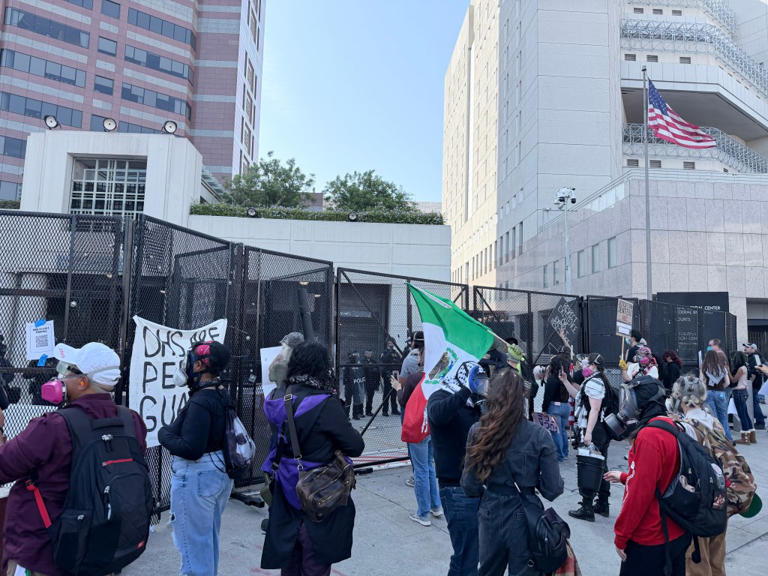 May Day protests ramp up in LA as agitators descend on federal building