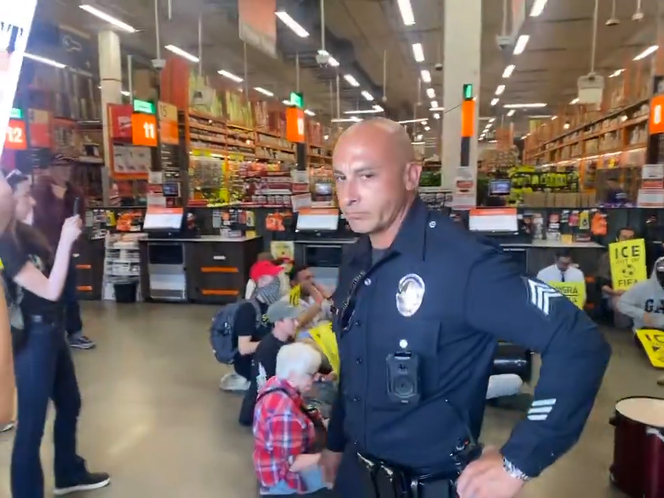 Anti-ICE DSA protesters descend on LA Home Depot for sit-in