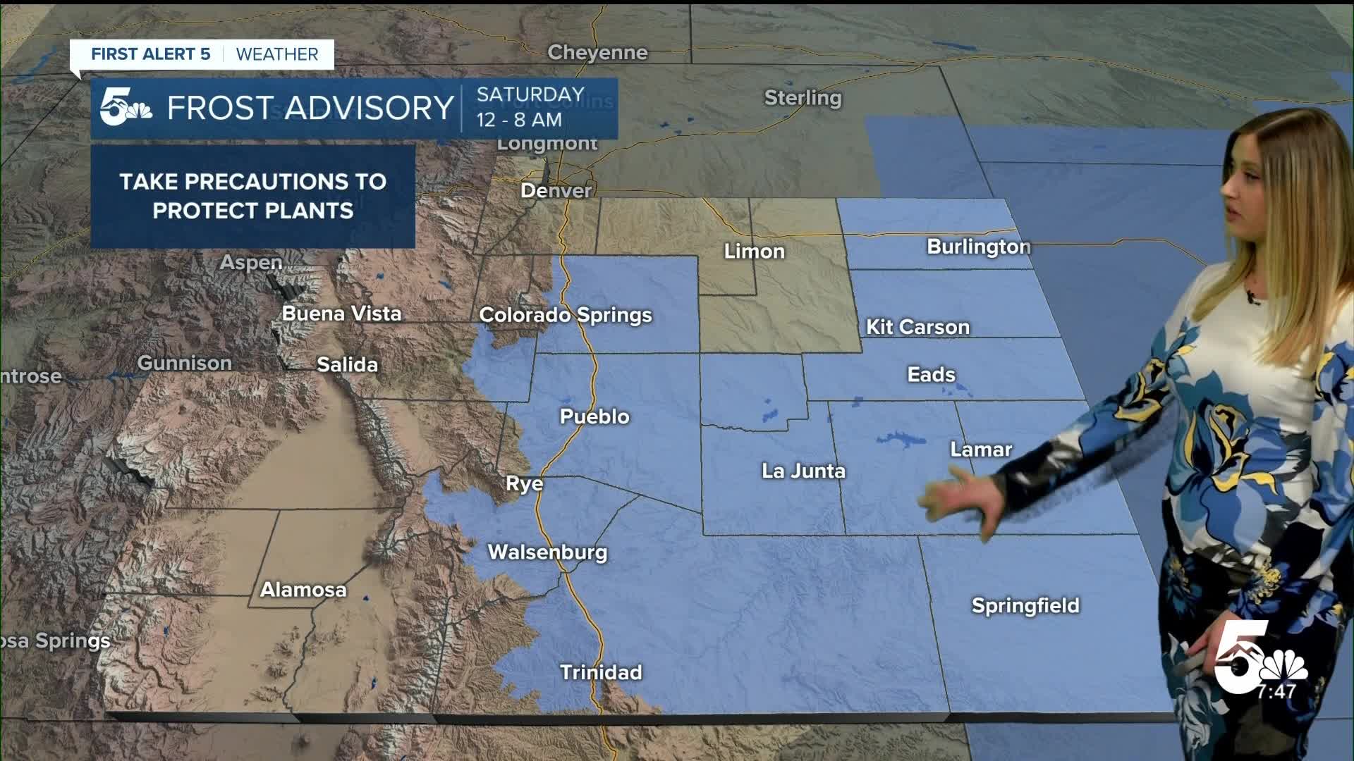 A frost advisory is in effect Saturday morning in southern Colorado