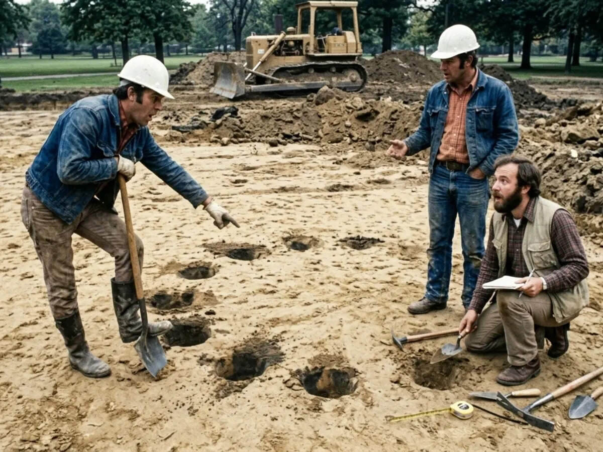 In 1971, a routine park project in Dayton exposed unusual soil marks ...