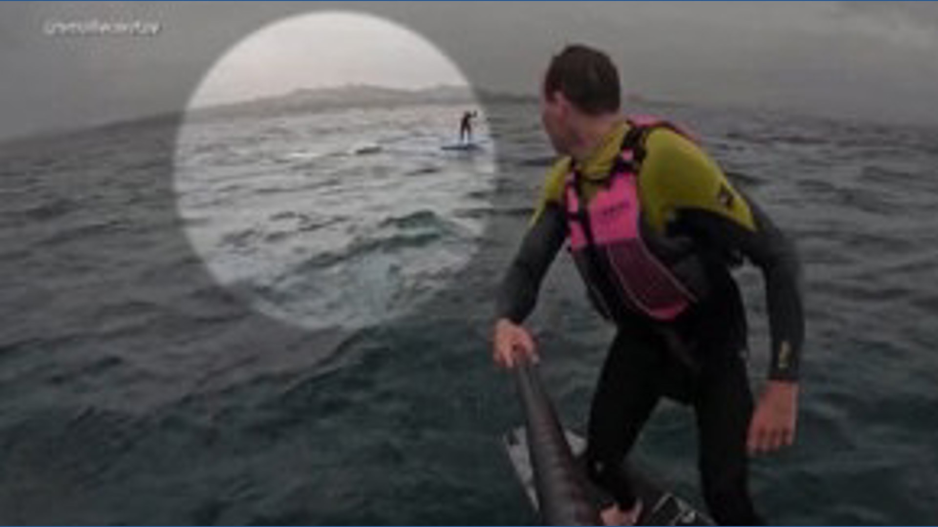 Caught on camera: Surfer chased by shark