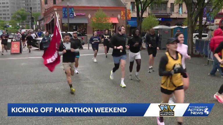 Rainy shakeout run in Market Square kicks off Pittsburgh Marathon weekend