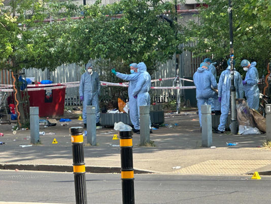 Forensics at the scene in south London (London Standard)