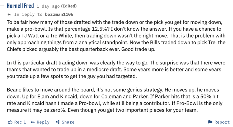 Is there merit in trading back late in the first round?