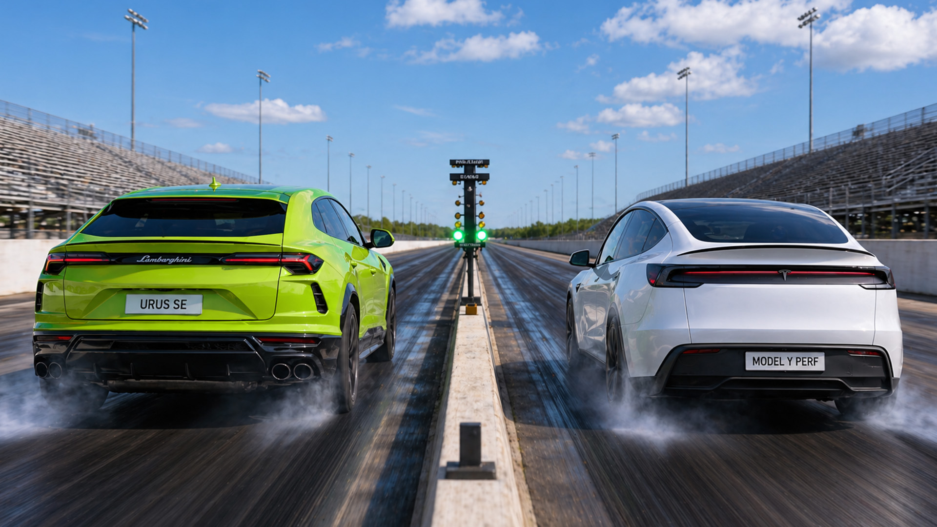 800HP Lamborghini Urus SE faces Tesla Model Y drag race