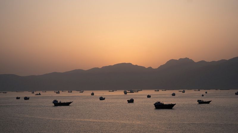 FILE PHOTO: Ships and boats in the Strait of Hormuz, Musandam