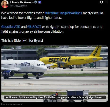Spirit Airlines collapse turns Massachusetts Sen. Elizabeth Warren’s ...