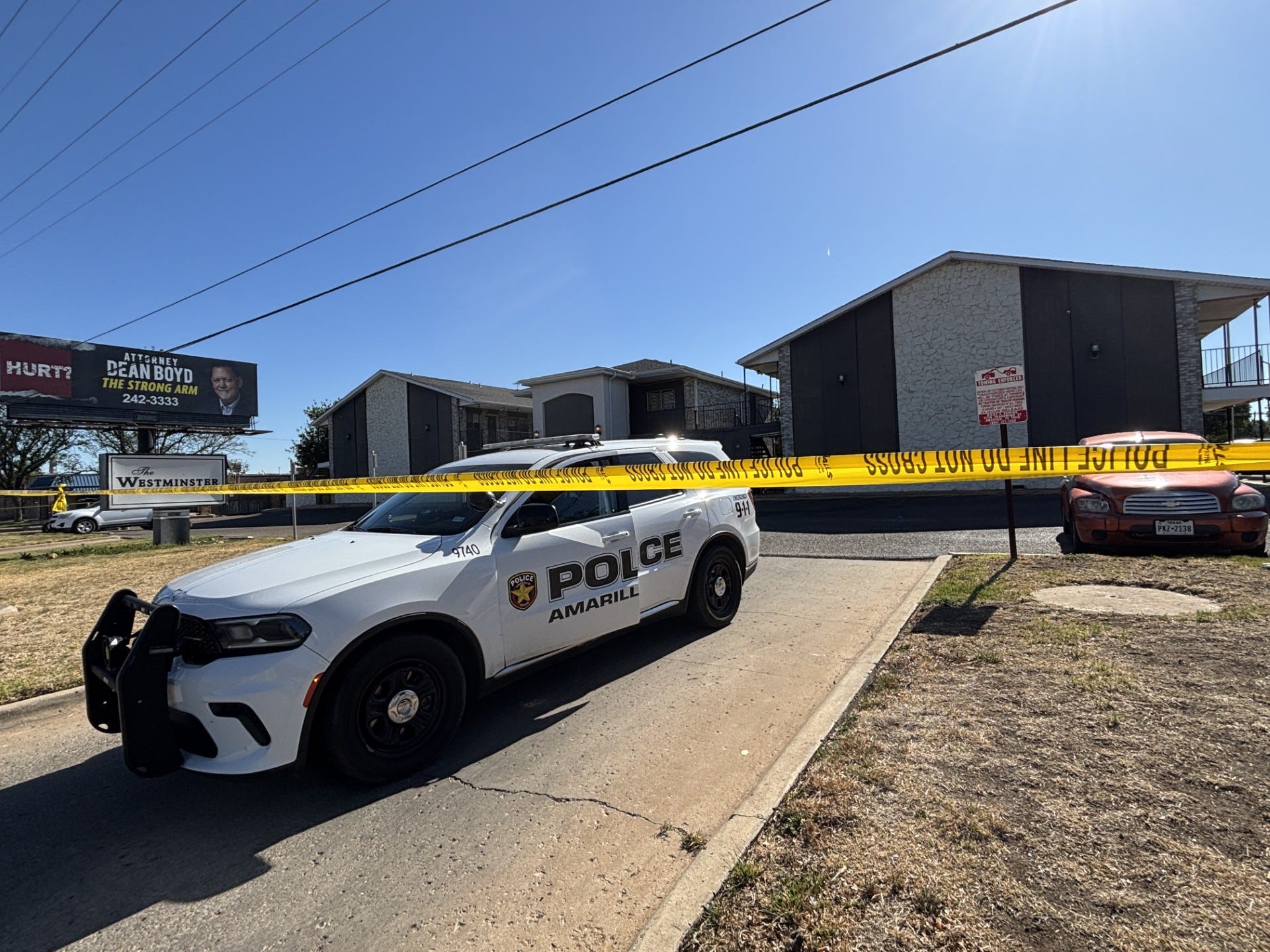Police remained near the Westminster Apartments on South Coulter Street, where a deadly shooting occurred early Saturday morning, May 2, during a party in Amarillo.