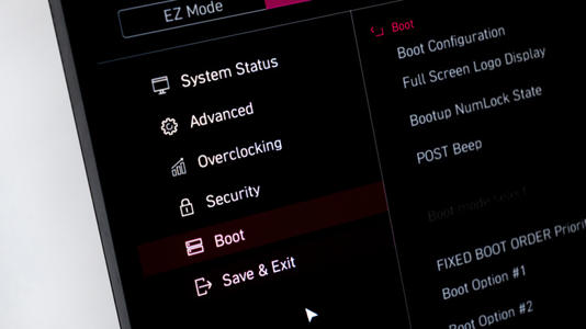The BIOS settings of a computer, which shows overclocking as an option