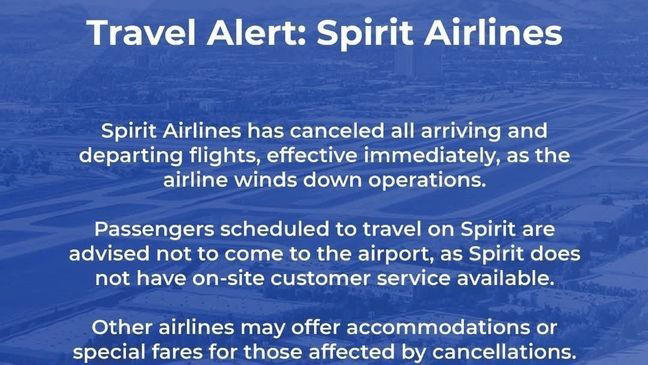 View of Reno-Tahoe International Airport issues statement on Spirit flight ...