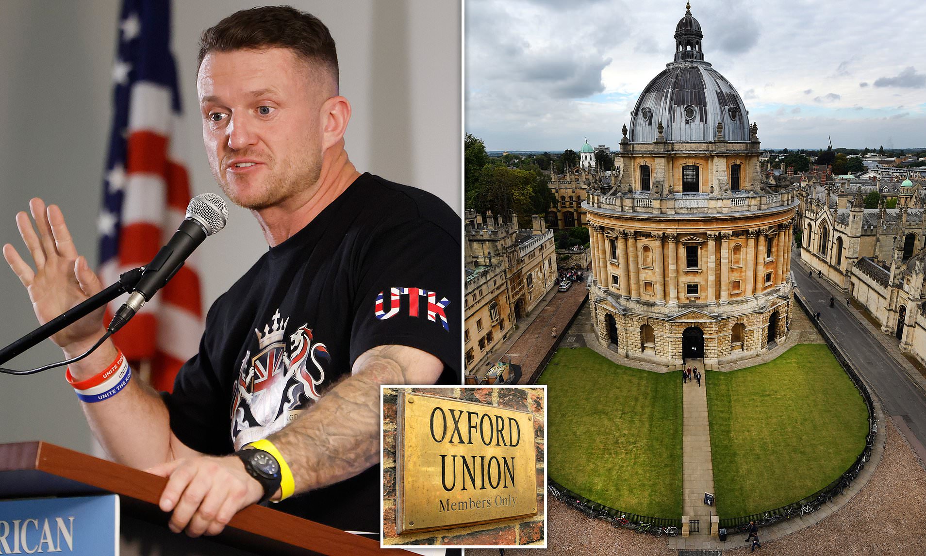 Tommy Robinson 'secretly booked by Oxford Union to speak at a debate on Islam'