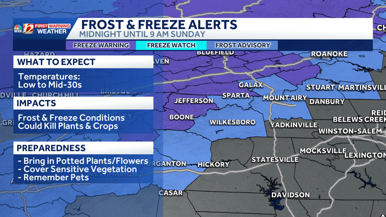 Cold night ahead, frost and freeze alerts | Pleasant Sunday after a ...