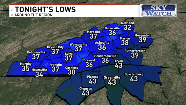 Frost advisory issued for most of western NC; Avery County under freeze ...