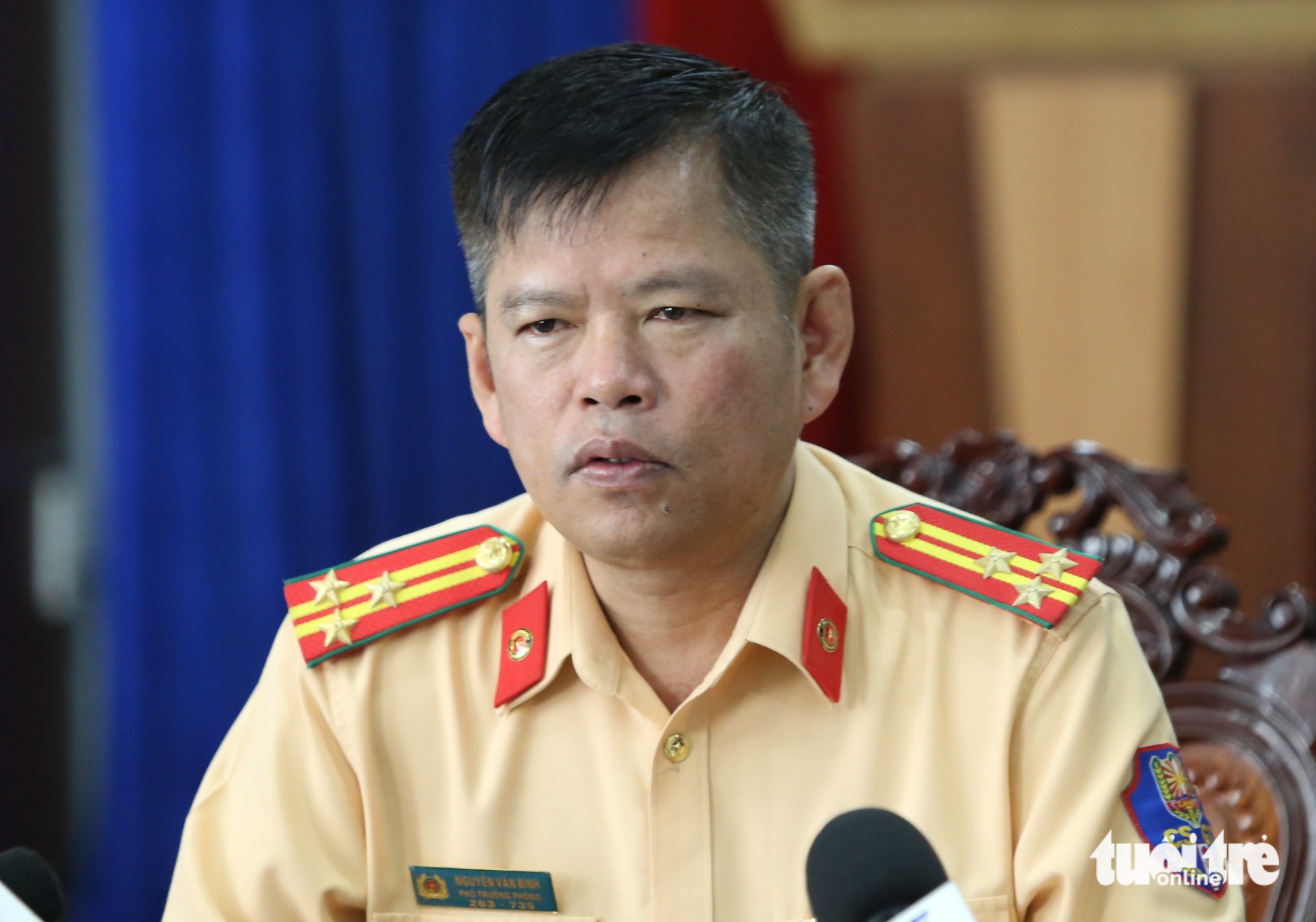 Thượng tá Nguyễn Văn Bình, Phó trưởng Phòng Cảnh sát giao thông (PC08) Công an TP.HCM - Ảnh: MINH HÒA