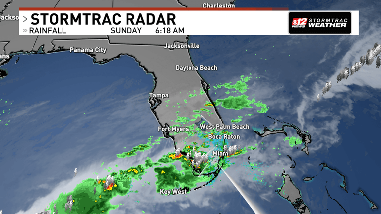 A cold front brings scattered storms and cooler air for Sunday