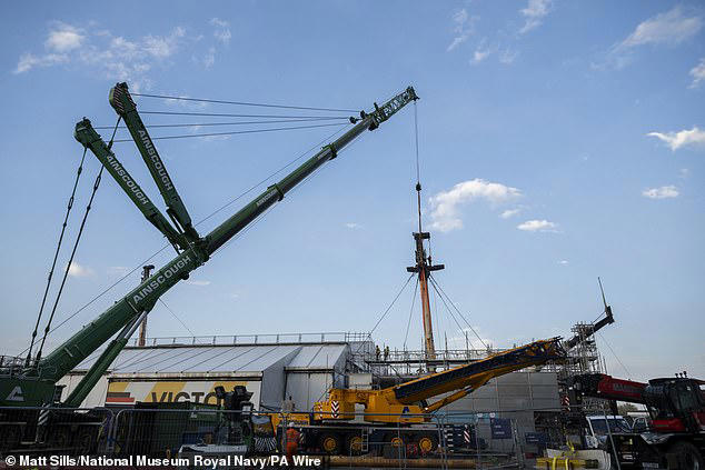 HMS Victory renovation operation using 750-tonne crane in £42m project