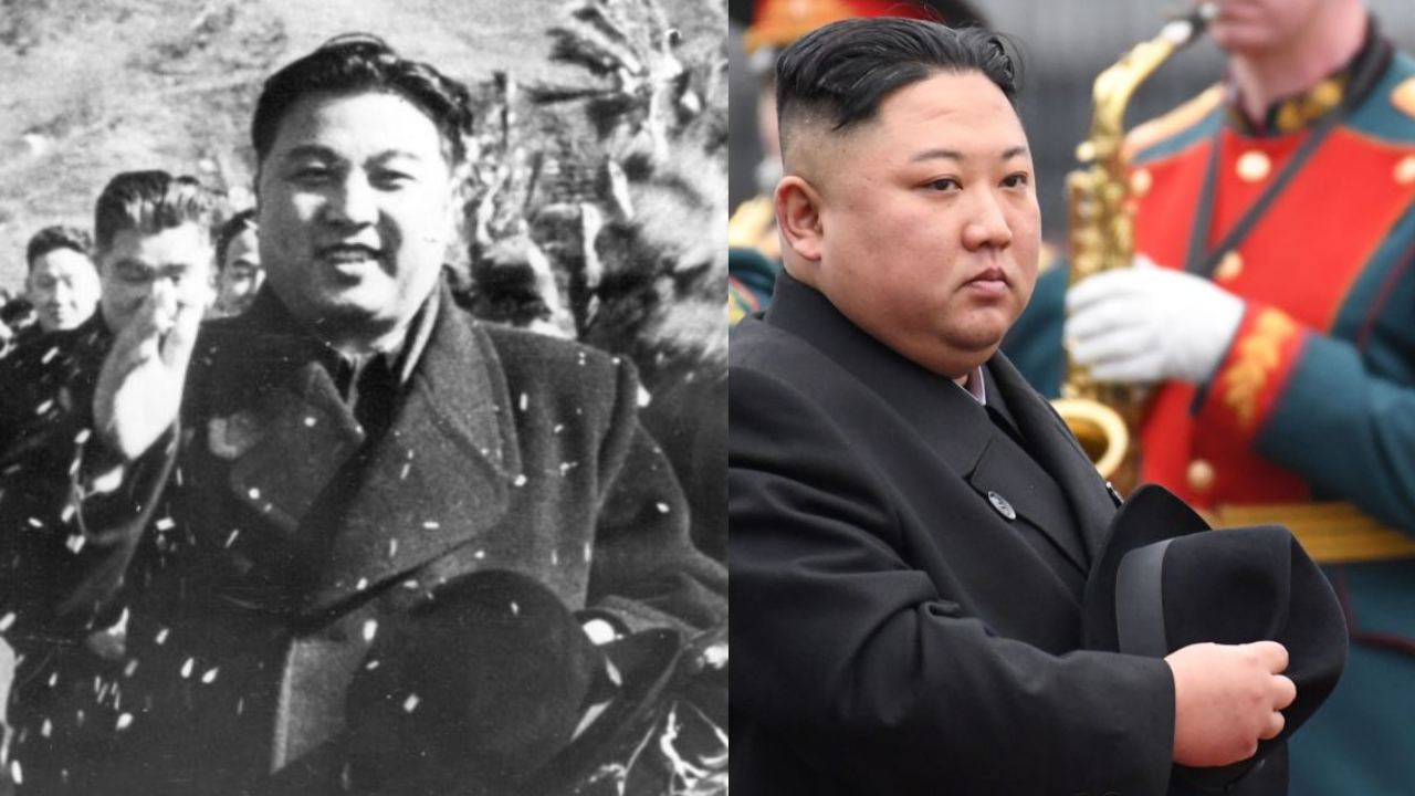 En una visita a Rusia, Kim Jong Un utilizó un abrigo similar al que su abuelo vistió cuando las tropas chinas dejaron el país en la década de 1950.