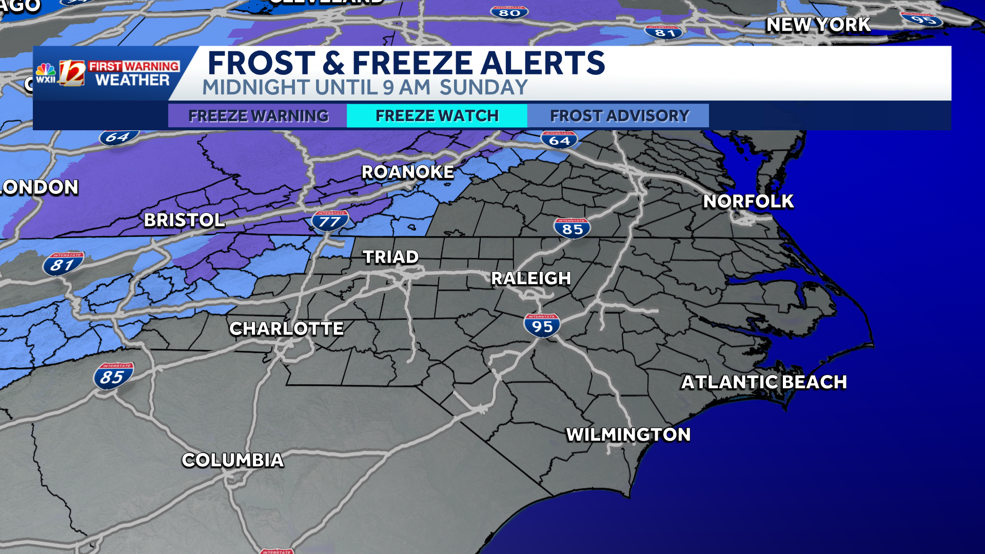 Cold night ahead, frost and freeze alerts | Pleasant Sunday after a ...