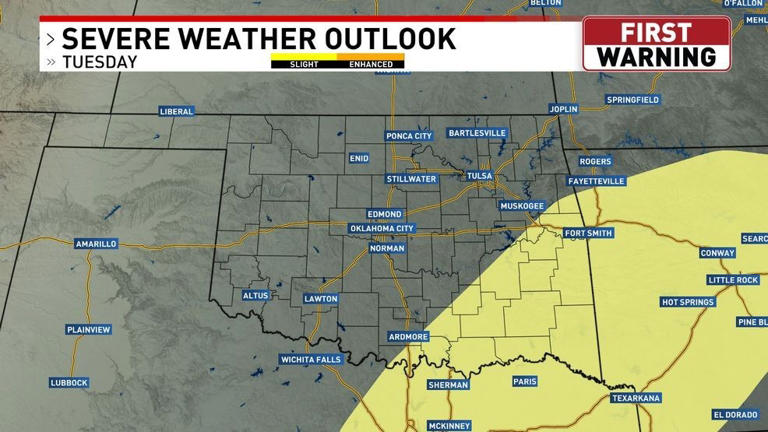 Strong to severe storms possible Tuesday