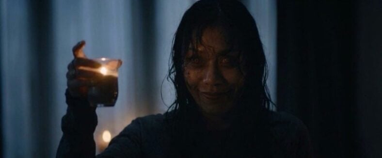 First look at a Deadite in ‘Evil Dead Burns’ as she drinks hot wax!