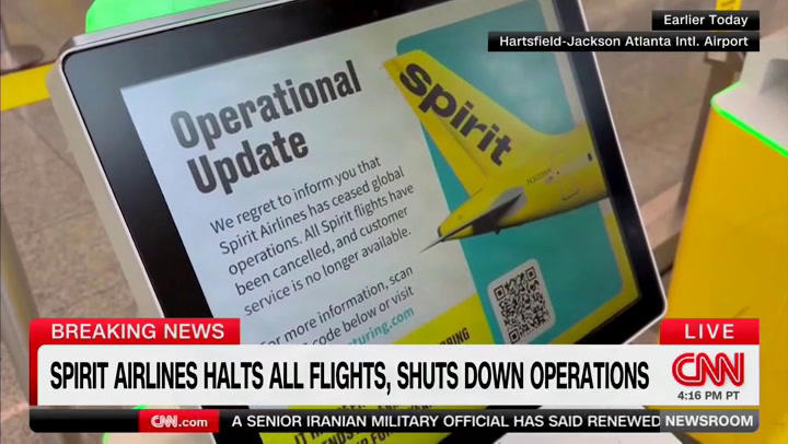 Spirit Airlines collapse leaves thousands suddenly stranded